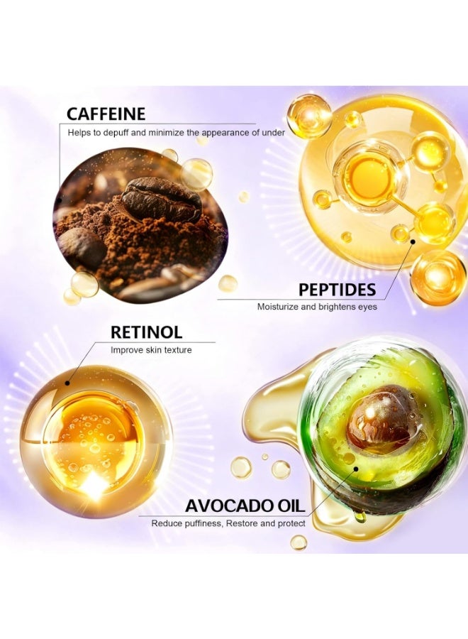 LANEMAY Retinol & Caffeine Eye Cream Stick for Dark Circles & Puffiness - Peptides & Avocado Oil - Reduce Eye Bags & Brighten Skin - Portable Undereye Treatment 9g - Image 4